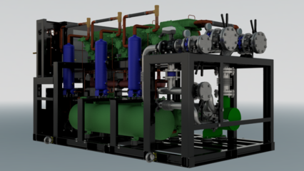 【工程機械】1XM壓縮機制冷機組3D數模圖紙 INVENTOR設計 附STP